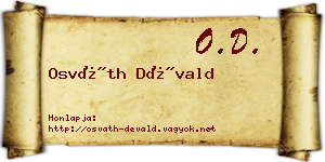 Osváth Dévald névjegykártya